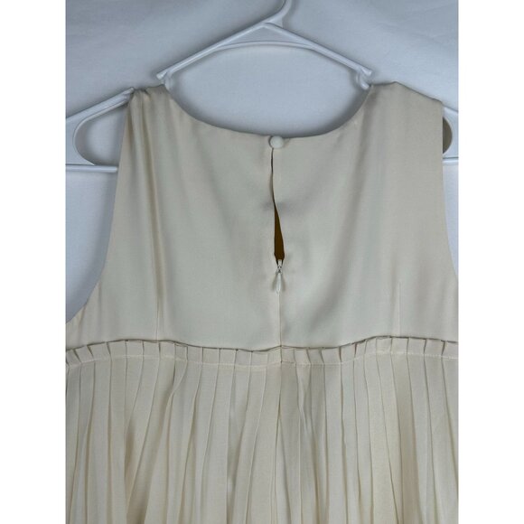 INC Womens Irina Capsule 8 Cream Bejeweled Neckline Sleeveless Dress 100% Silk - Picture 10 of 14